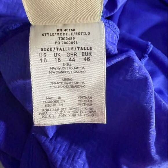 XL Size 18 Swim Top Caribbean Joe Poly‑Spandex, 21” pit-pit, 23.5” length C7376 - Picture 4 of 4